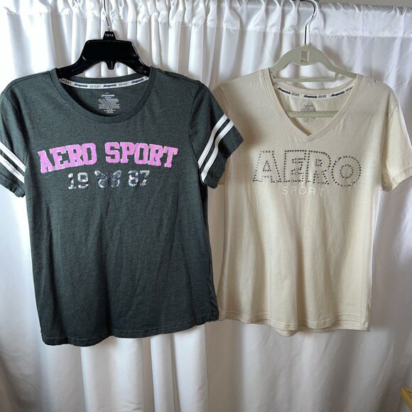Aeropostale Tops - 2 Aeropostale Sport Women’s Graphic T-shirt Multicolor Y2K Retro
